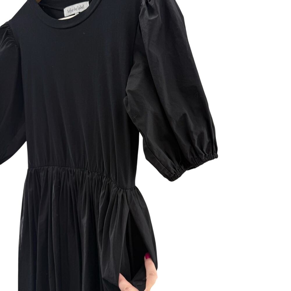 Sophie The Label Tori Puff Sleeve Contrast Maxi Dress in Black Size Small - Picture 8 of 12